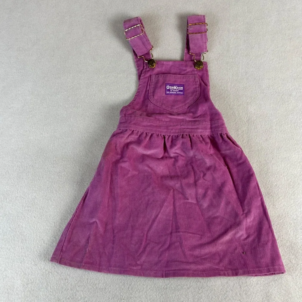 OshKosh Bgosh Kid's Magenta Purple Corduroy Jumper Dress Pinafore Size 4